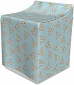 Ambesonne Abstract Cover for Washer and Dryer, Vintage Style Demonstration of Floral Motifs Garden Art Ethnic Elements, Easy Use Bathroom Laundry Decor Accent, 29" x 28" x 40", Pale Blue Grey Beige