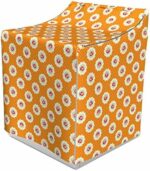 Ambesonne Floral Cover for Washer and Dryer, Repeated Rose Flowers in Vintage Design Motifs on Polka Dotted Background, Easy Use Bathroom Laundry Decor Accent, 29" x 28" x 40", Orange and Multicolor